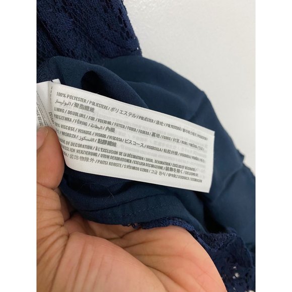 Abercrombie & Fitch Lace Navy Blue Short Romper Small - Picture 9 of 11